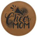 3" Medium Brown Premier Laserable Leatherette Round Patch with Kota Pro Adhesive - Creekside Collection
