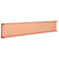 1" x 12", Polished Rose Gold, Kota Pro Aluminum Wall Bracket without Mounting Holes, Fits 1/16" Thick Plastic Insert