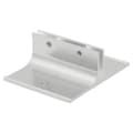 2", Polished Silver, Kota Pro Aluminum Corridor Bracket, Fits 1/8" Thick Plastic Insert