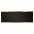 3 1/4" x 8" Black Laserable Brass Plate with Thin Gold Border and 4 Holes
