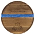 16" x 3/4" Acacia with Blue Pearl Resin Round Serving Tray