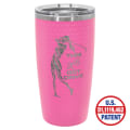 Polar Camel 20 oz. Pink Golf Tumbler - Full Dimples and Slider Lid