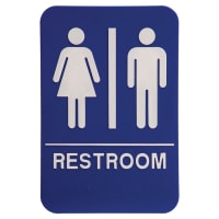 Kota Pro ADA 6" x 9" Blue/White Unisex Accessible Restroom Sign