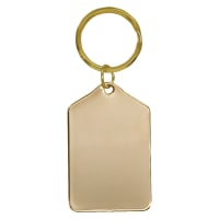1 1/2" x 2 1/2" Gold Tablet Brass Plated Keychain