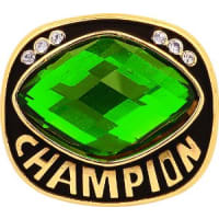 Green Cut Glass Champion Ring Insert