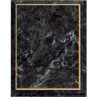 8" x 10" Improved Black Marble Finish Plaque with Gold Cove Edge