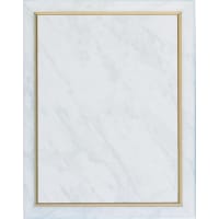 8" x 10" White Marble Finish Plaque with Gold Cove Edge
