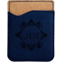 Blue/Black Laserable Leatherette Phone Wallet