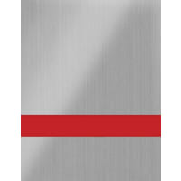 12" x 24" x 1/16" Brushed Stainless/Red Gemini Duets Laser XT Plastic