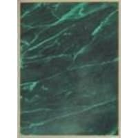 7" x 10" Green Marble/Gold Brass Plated Steel Plaque Plate
