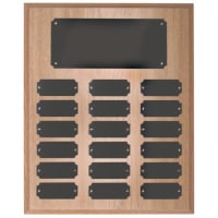 18 Plate Oak Finish Completed Perpetual Plaque