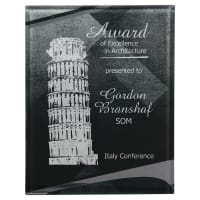 7 3/4" x 9 3/4" Black/Silver Apex Acrylic Plaque with Hanger