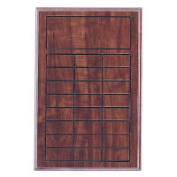 11 3/4" x 18 3/4" Cherry Finish Blank Perpetual Plaque for 24 Plates