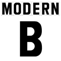 3"(H) Black Modern Font Letter B Gemini Pronto Changeable Copy