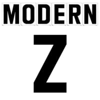 3"(H) Black Modern Font Letter Z Gemini Pronto Changeable Copy