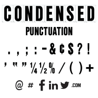 4"(H) Black Condensed Font Punctuation Gemini Pronto Letter Sets