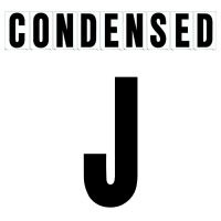 4"(H) Black Condensed Font Letter J Gemini Pronto Changeable Copy