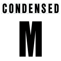 4"(H) Black Condensed Font Letter M Gemini Pronto Changeable Copy