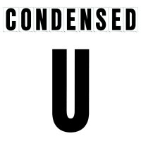 4"(H) Black Condensed Font Letter U Gemini Pronto Changeable Copy