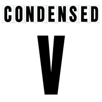 4"(H) Black Condensed Font Letter V Gemini Pronto Changeable Copy