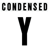 4"(H) Black Condensed Font Letter Y Gemini Pronto Changeable Copy