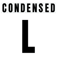 6"(H) Black Condensed Font Letter L Gemini Pronto Changeable Copy