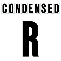 6"(H) Black Condensed Font Letter R Gemini Pronto Changeable Copy