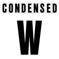 6"(H) Black Condensed Font Letter W Gemini Pronto Changeable Copy