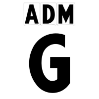 8"(H) Black ADM Font Letter G Gemini Pronto Changeable Copy