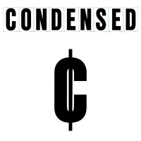 8"(H) Black Condensed Font Cent Sign Gemini Pronto Changeable Copy