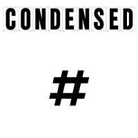 8"(H) Black Condensed Font Hashtag Symbol Gemini Pronto Changeable Copy