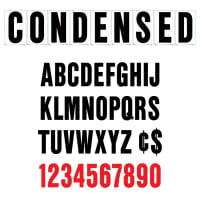 8"(H) Black/Red Condensed Font Gemini Pronto Changeable Copy Letter