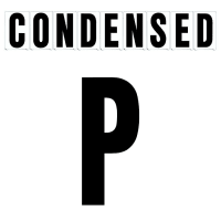 8"(H) Black Condensed Font Letter P Gemini Pronto Changeable Copy