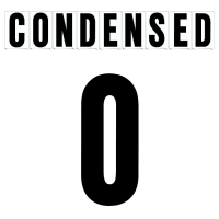 8"(H) Black Condensed Font Number 0 Gemini Pronto Changeable Copy