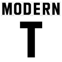 8"(H) Black Modern Font Letter T Gemini Pronto Changeable Copy
