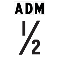 10"(H) Black ADM Font 1/2 Mark Gemini Pronto Changeable Copy