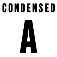 10"(H) Black Condensed Font Letter A Gemini Pronto Changeable Copy