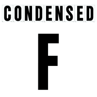 10"(H) Black Condensed Font Letter F Gemini Pronto Changeable Copy