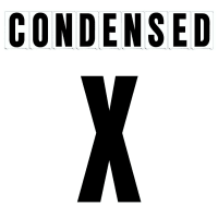 10"(H) Black Condensed Font Letter X Gemini Pronto Changeable Copy