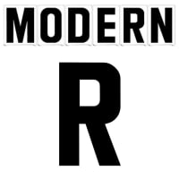 10"(H) Black Modern Font Letter R Gemini Pronto Changeable Copy