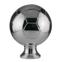 10 1/2" Silver Soccer Ball Resin
