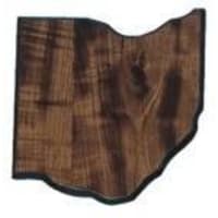 10 1/2" x 11 1/2" Walnut Finish Black Edge Ohio State Plaque