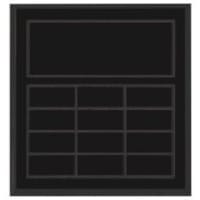 11 3/4" x 12 3/4" Value Matte Black Finish Blank Perpetual Plaque for 12 Plates