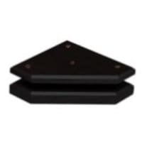 7 1/4" x 7 1/4" x 1" Value Matte Black Finish Economy 3-Post Set