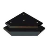 8 1/4" x 8 1/4" x 3/4" Value Matte Black Finish Slant Front 3-Post Set