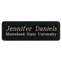 1" x 3" Laserable Black Brass Name Badge Plate