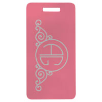 3 7/8" x 2" Pink Anodized Aluminum Luggage Tag