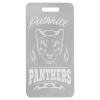 3 7/8" x 2" Silver Anodized Aluminum Luggage Tag