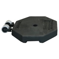 18 1/2" (L) x 22 17/20" (W) 30 lb. Rubber Base With Wheels