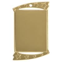1 3/4" x 2 3/4" Bright Gold Rectangular Insert Holder Medal